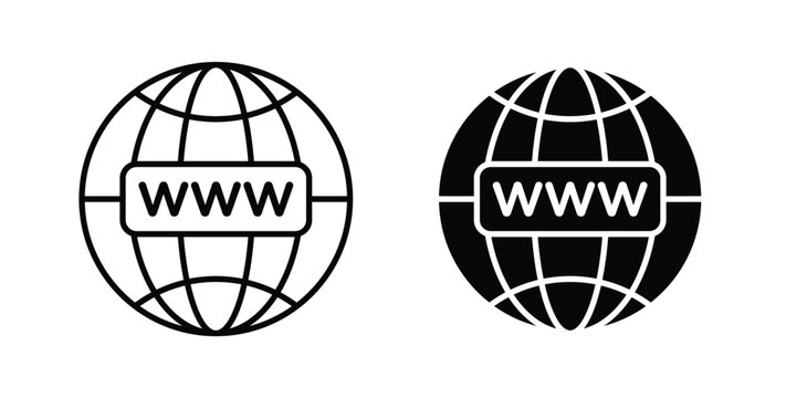 Website globe icon vector art set