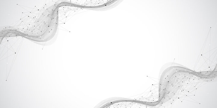 Global network connection banner design template. Header social network communication in the global business concept. Big data visualization. Internet technology