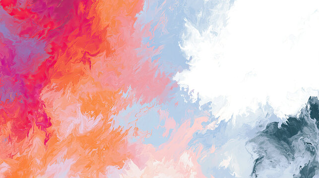 Abstract explosion of red and blue paint with white highlights