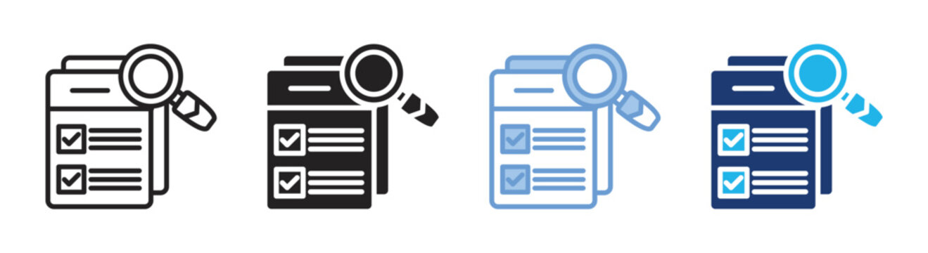 Audit icon set multiple style collection