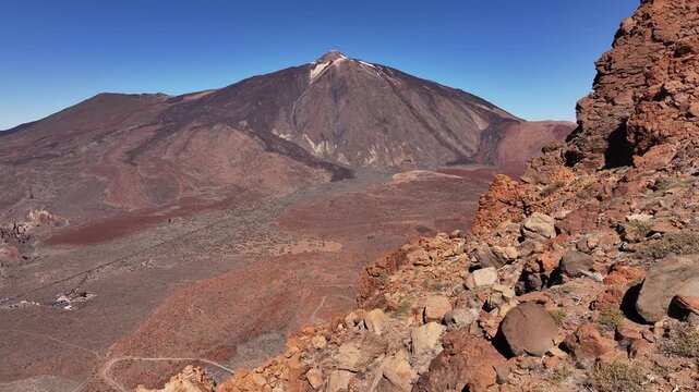 Aerial View of Mount Teide from Guajara Mountain in Teide National Park, Tenerife, Canary Islands