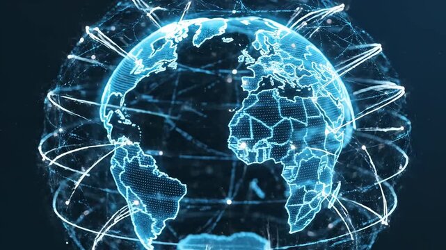 Digital globe with network connections