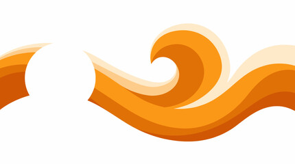 Obraz premium Vibrant orange wave design element swirls dynamically on white background