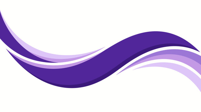 A vibrant purple wavy line illustration on a white background