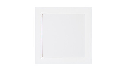 Plain white square recessed ceiling light fixture, isolated on transparent background © PNGera