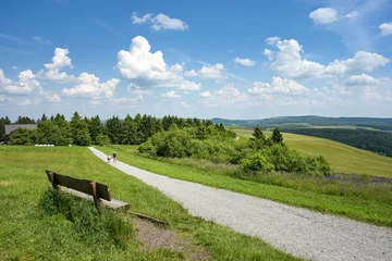 Wanderweg mit Bank auf der Wasserkuppe / Rhön © Henry Czauderna