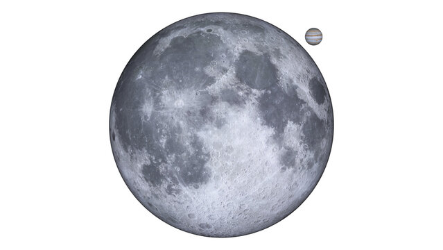 moon and Jupiter conjunction 3d rendering 