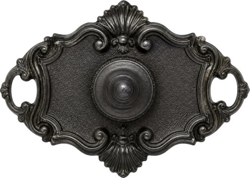 Vintage ornate metal ink blotter isolated on transparent background