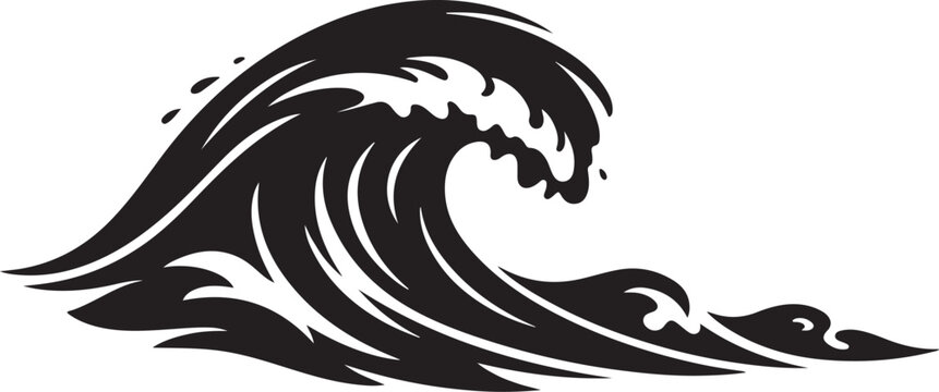 Black wave, ocean wave, crashing wave sea wave