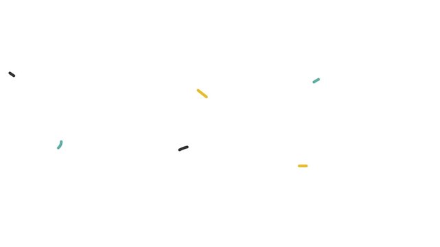 手描きのラインと星のセット。かわいい波線やドットのアニメーション動画素材。デザイン要素。Hand drawn lines and stars set. Cute wavy line and dots animation video.