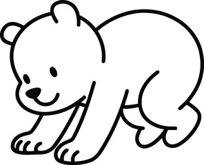 Fototapeta premium Cute polar bear cub crawling
