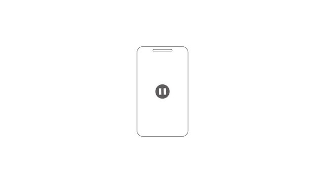 mobile video player pause to play click animation.