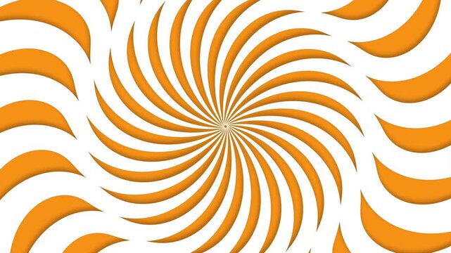 Orange and white sunburst Background Loop, Abstract orange white vortex effect, dynamic hypnotic motion background