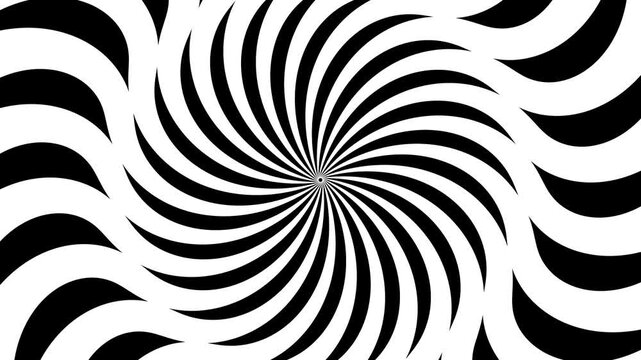 Hypnotic black and white Sunburst Background Loop, Rotating Sunburst Background, Dynamic vortex motion, abstract background, hypnotic visuals, optical illusion