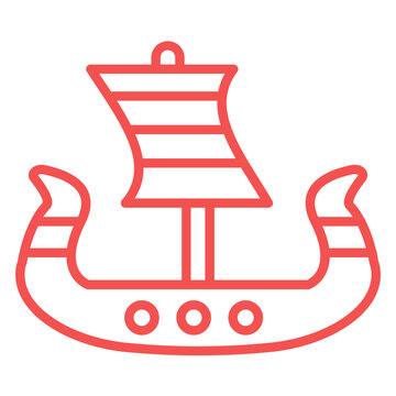 Viking Ship Icon Style