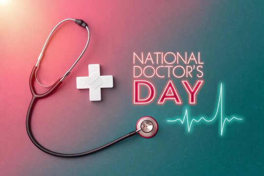 National Doctor's Day, Modern Stethoscope Illustration Highlighting Contemporary Healthcare And Wellness.