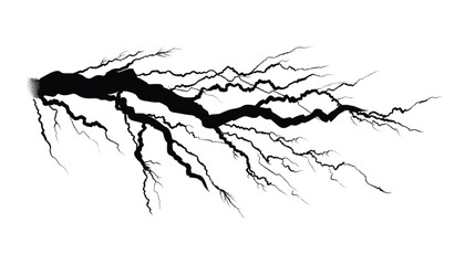 Obraz premium Lightning bolt illustration displays a jagged electric discharge against a clean white background.