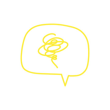 Tangled Thoughts Speech Bubble Icon for Confusion and Stress