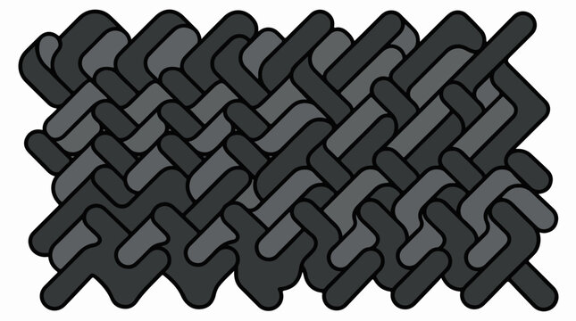 A woven pattern of interlocking dark gray and black links