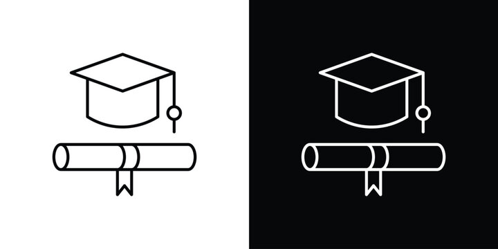 Degree icon in line. Editable stroke. Vector illustration.