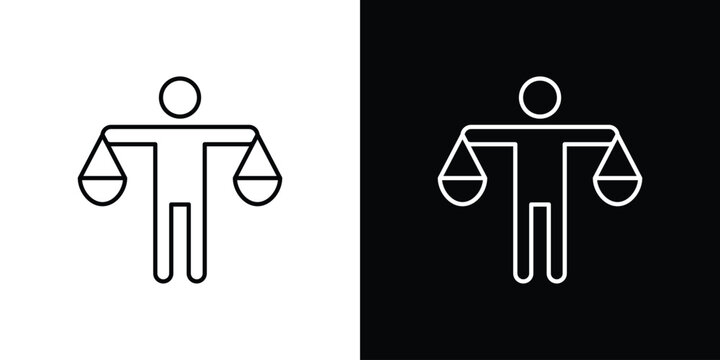 Ethics icon in line. Editable stroke. Vector illustration.