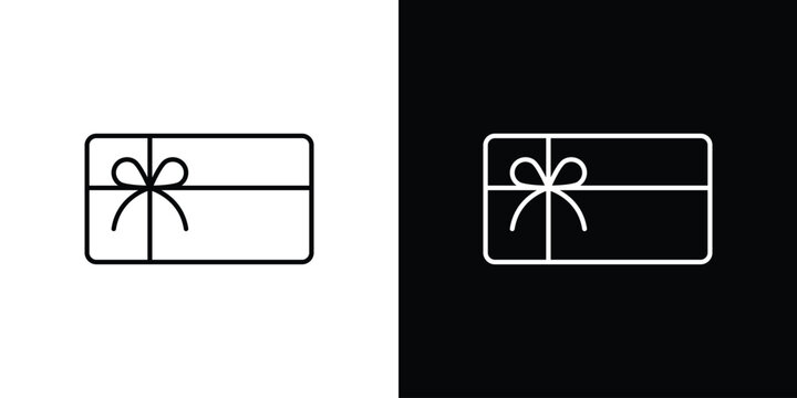 Gift card icon in line. Editable stroke. Vector illustration.