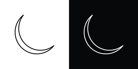 Moon icon in line. Editable stroke. Vector illustration. © Lohan