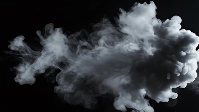 A dramatic, high-contrast image showcases swirling smoke or ink against a dark background, illuminated by a bright, central light source, creating an abstract and dynamic visual effect.