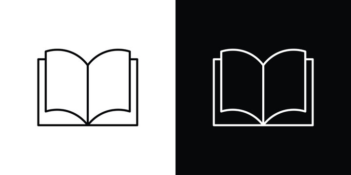 open book icon in line. Editable stroke. Vector illustration.