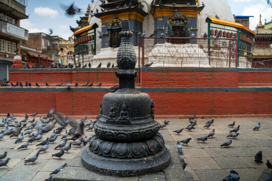 Kaathe Swayambhu Shree Gha Chaitya in Kathmandu Nepal, Mini Replica of Swayambhunath Stupa