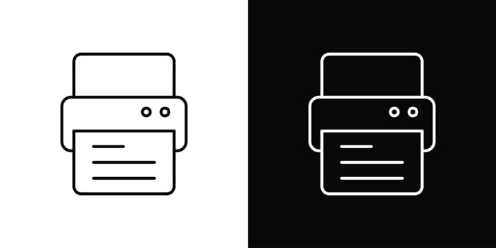 Printer icon in line. Editable stroke. Vector illustration.