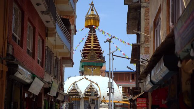 Kaathe Swayambhu Shree Gha Chaitya in Kathmandu Nepal, Mini Replica of Swayambhunath Stupa
