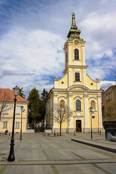 zemun, serbien - marienkirche am zemun-platz