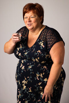 Woman happy to take a shot