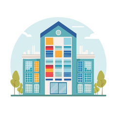 Obraz premium Flat illustration of a modern apartment building