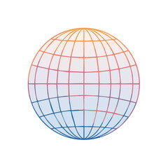 Fototapeta premium Wireframe Globe with Grid Lines