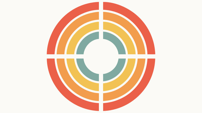Minimalist abstract geometric target board missing the center bullseye, creative flat vector illustration representing missed opportunities, failed goals, or precise niche marketing strategies.