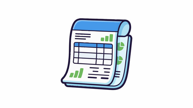 A cartoon-style illustration of a receipt with graphs