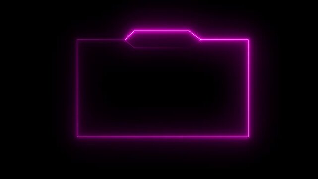 pink glowing neon text frame animation box frame neon frame overlay animation video 4k.video