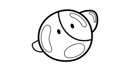 Cute planet character coloring page for kids © asep
