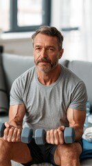 Fototapeta premium Longevity Lifestyle Theme Strength Training Routine for Healthy Aging and Long Term Vitality After 50