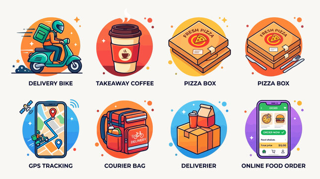 Food delivery services operate efficiently with bikes and online orders daily.