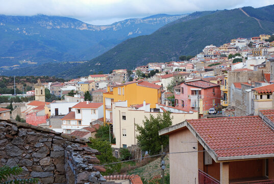 the town of Orgosolo, Barbagia, Sardinia, Italy
