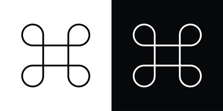 Command icon. linear symbols in black and white