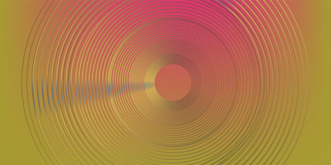 Abstract design with vibrant pink and green background. Yellow arcs create dynamic patterns. Bold colors and arcs make the design visually striking and modern. Colorful background with design © nopi