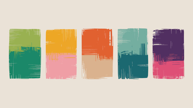 Five Rectangular Brushstroke Backgrounds In Varied Colors A Textured Vector Illustration abstract background color colorful design element graphic illustration