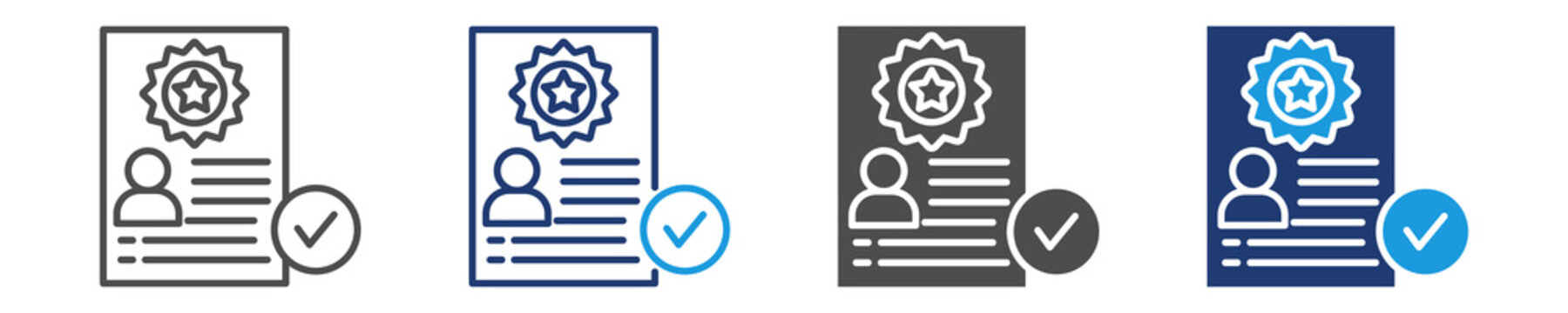 academic record icon set multiple style