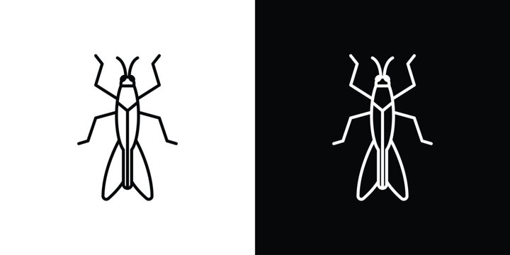 Locust icon. linear symbols in black and white