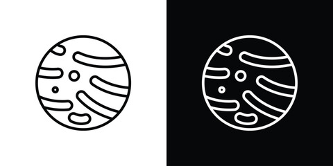 Mercury icon. linear symbols in black and white © jota