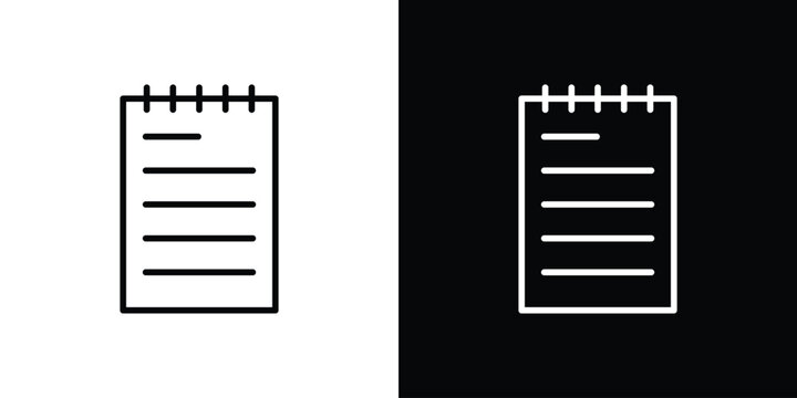 Memo Pad icon. linear symbols in black and white